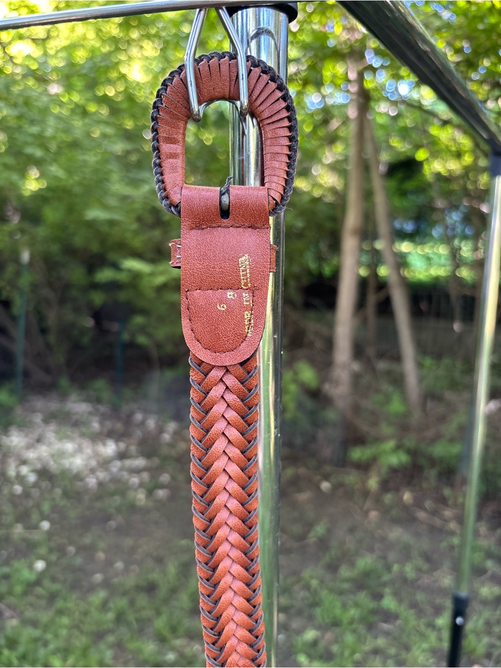 Brown braided belt